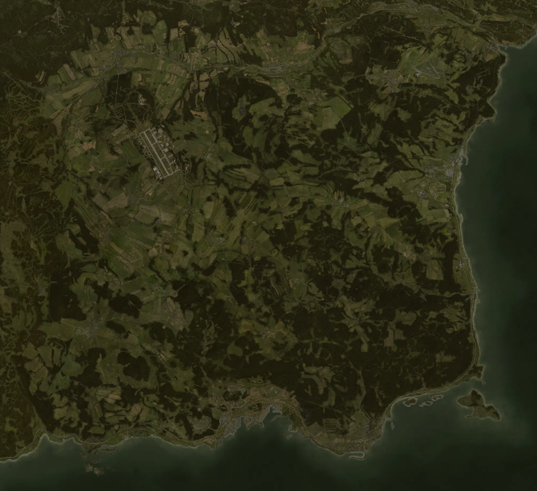 Stylised illustrated map of the Chernarus region